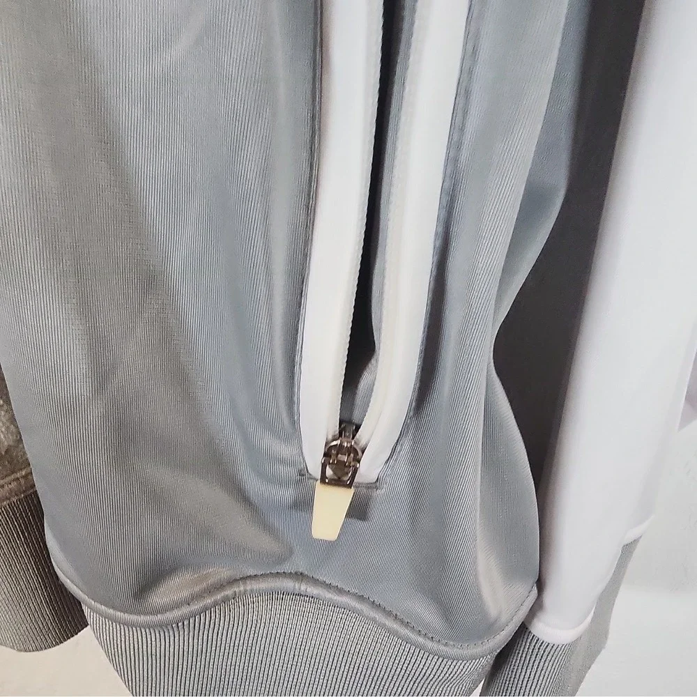Sean John Men's Gray & White Track Jacket Full Zip Stand-Up Collar Logo Sz 4XL